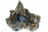 Blue Cubic Fluorite on Quartz - China #128573-2